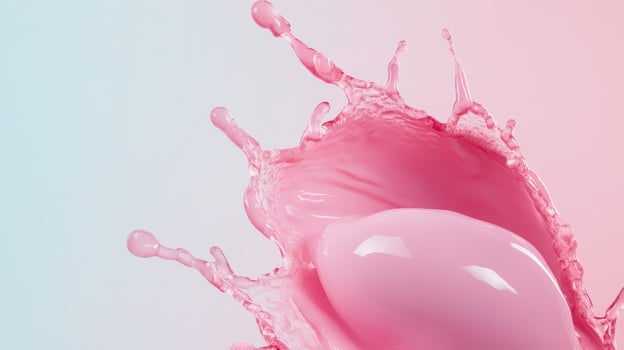 Colorful pink splash captured in a dynamic moment photo