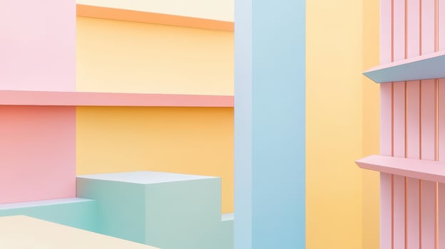 Pastel geometric design with colors photo