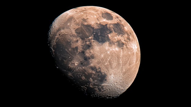 Majestic full moon shines in night sky photo