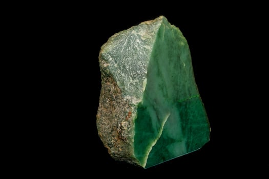 Macro, stone , Nephrite mineral on black background photo