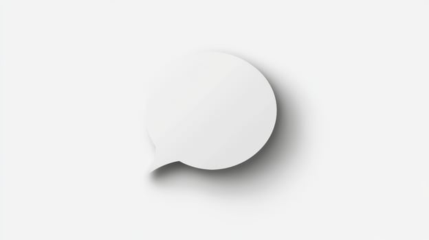 Blank paper speech bubble isolated on a clean white background for creative communication and design purposes photo