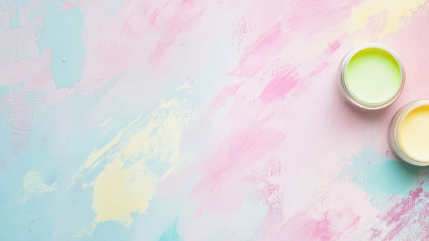Art from colorful creams on pastels photo