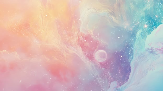 Colorful cosmic landscape with ethereal hues photo