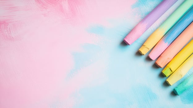 Colorful pastels on a soft gradient background photo