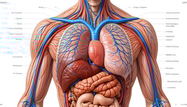 Human torso anatomy diagram photo