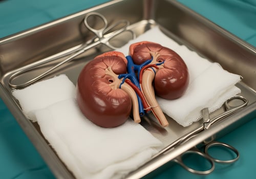 Human kidney model in surgical tray photo