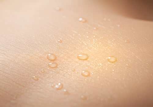 Water droplets on skin photo