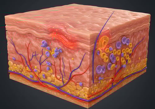 Skin layers with wound illustration photo