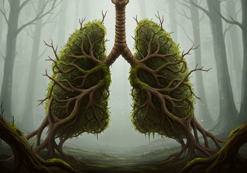 Lungs in nature medical illustration photo