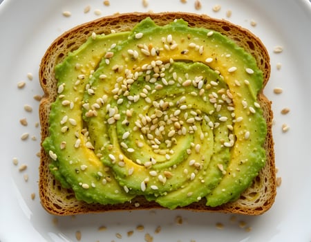 Avocado Toast with Sesame Seeds Closeup Healthy Eating photo