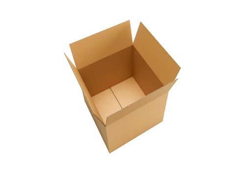 Open empty brown cardboard box on white background34 photo