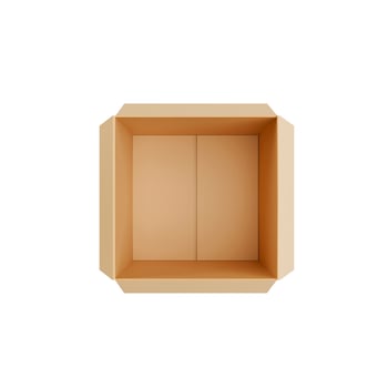 TOP view. Brown Cardboard paper box isolated on white background29 photo