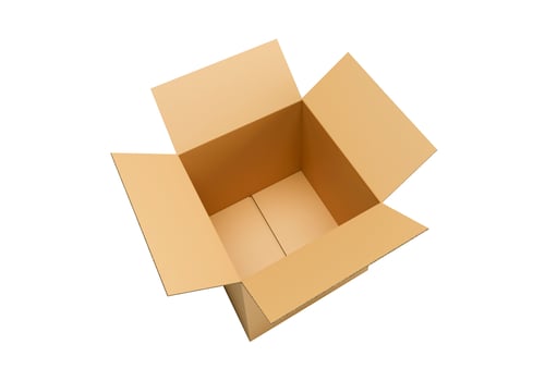 Open empty brown cardboard box on white background27 photo