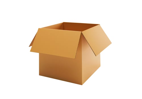 Open empty brown cardboard box on white background22 photo