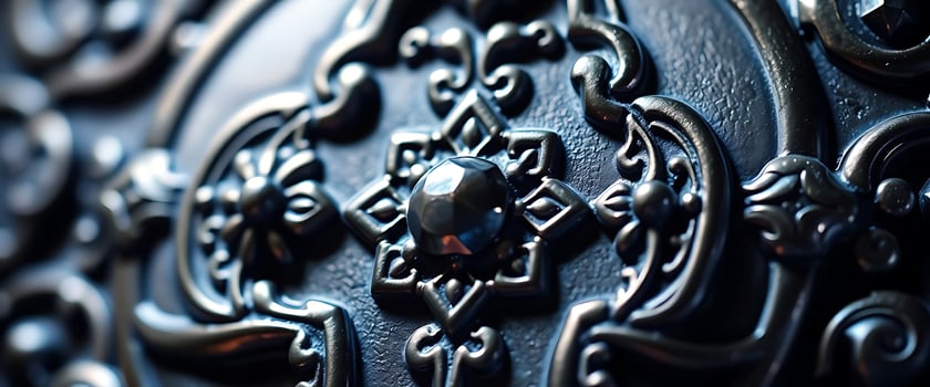 close up view of a metal door photo