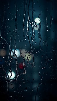 window with rain drops on it photo