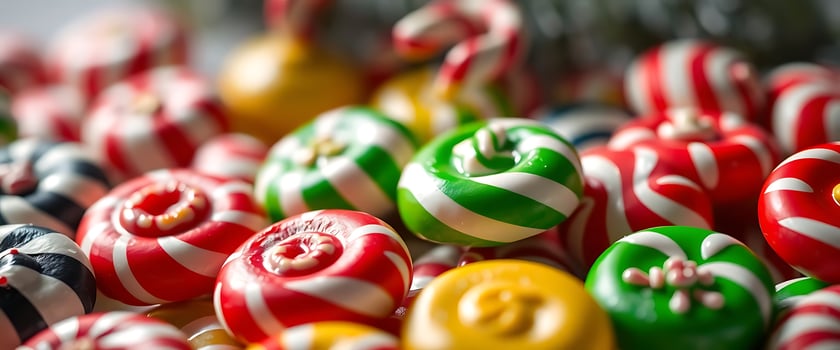 close up of a bunch of candy candies photo