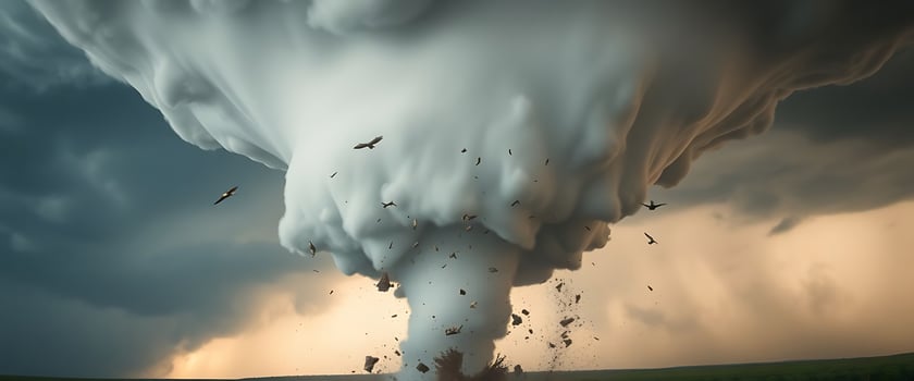 large cloud of white smoke billowing out of a green field photo