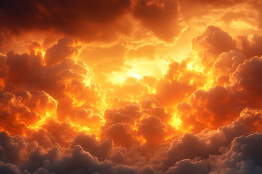 Dramatic Sunset Clouds Illuminated by Vibrant Sunlight - Perfect for Nature and Weather Themes photo