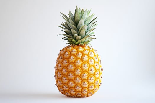 Fresh pineapple on white background showcasing natural textures photo