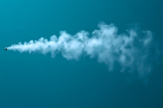 Vape Cloud Trail on Teal Background - Modern Vapor Art Design photo
