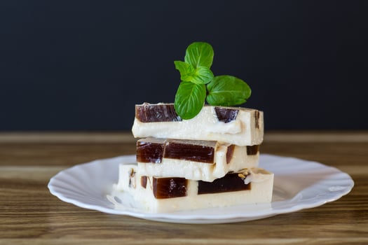 delicate dessert made from milk and coffee photo