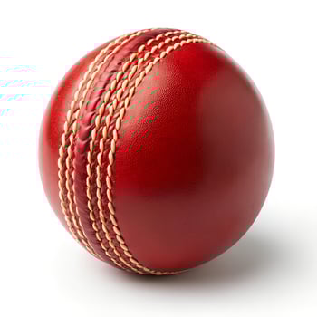 Red Cricket Ball Isolated on White Background photo
