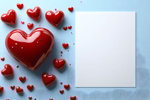 Valentine's Day Heart-Themed Greeting Card Design with Copy Space photo