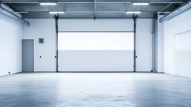 Well lit industrial garage with space photo