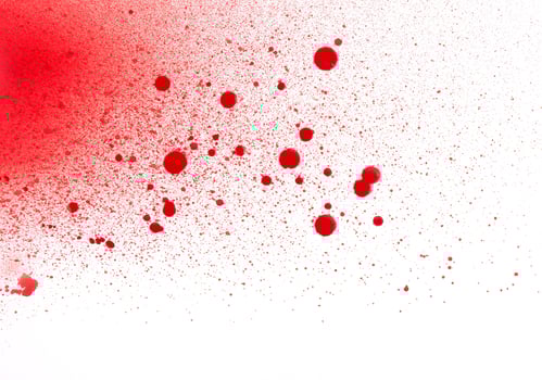 Blood spatters, splashes and sprays photo