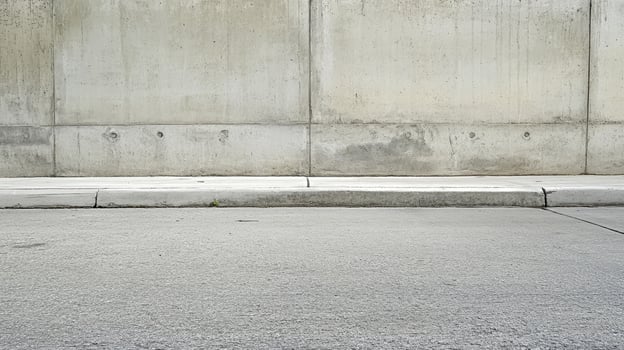 Concrete wall and pavement in urban setting photo