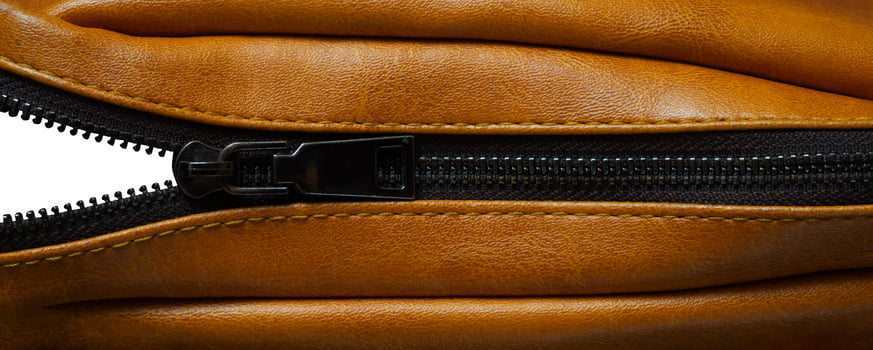 zipper on leather bag photo