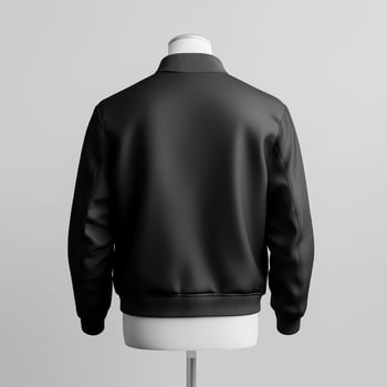 A black jacket on a mannequin stand photo