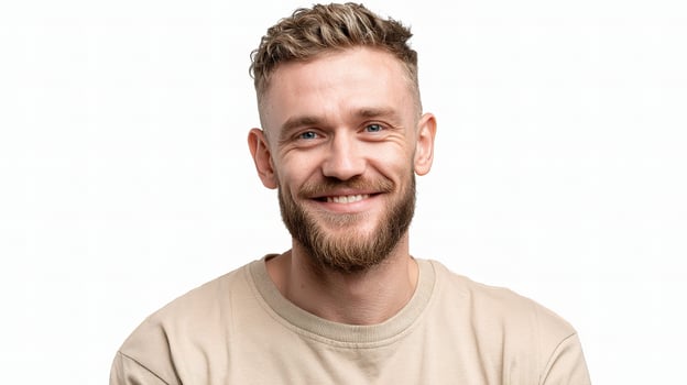 A man with a beard and a beard smiles photo