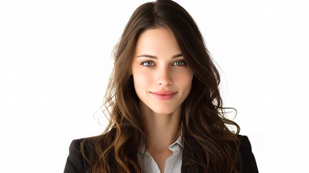 A woman in a business suit posing for a picture photo