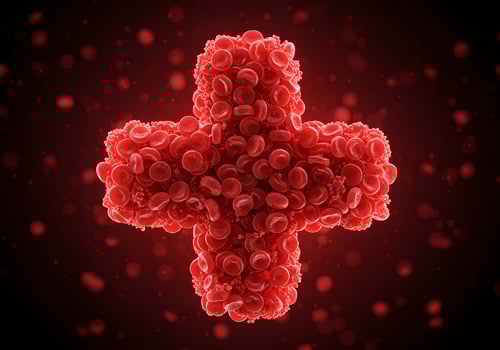 Red blood cells plus sign medical illustration photo