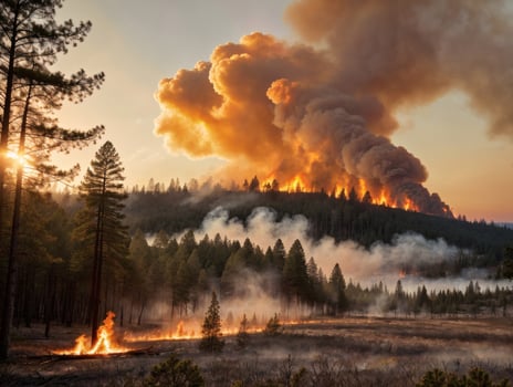 Deadly Fire Spreading Through Forest photo