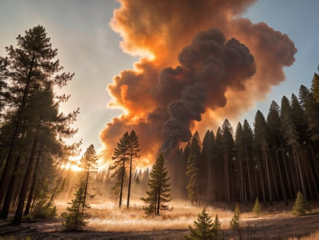 Fierce Wildfire Consumes Trees photo