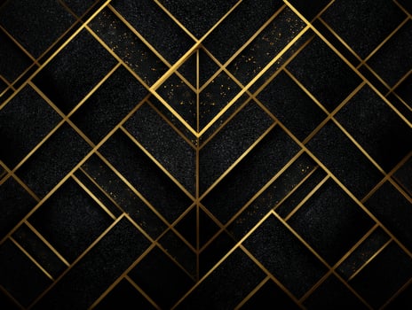 Geometric pattern featuring sleek golden lines crisscrossing against a textured dark backdrop, forming an elegant, intricate, chevron design. No text visible photo