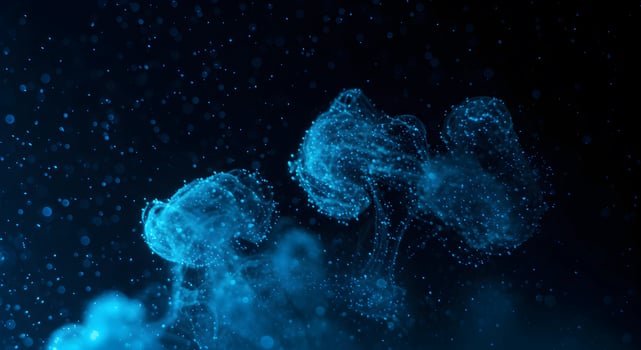 Blue Glowing Plume Abstract Image photo