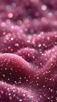 Vibrant and shimmering pink glitter surface sparkles under soft light in an artistic close-up composition photo