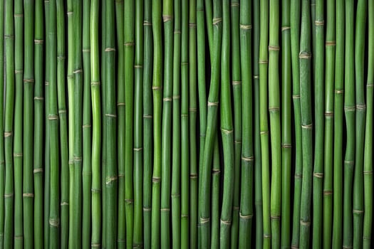 A close up of a bamboo wall with many green stems photo