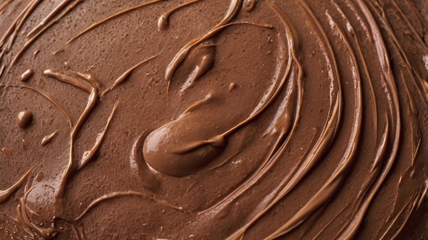 A close up of a chocolate ganache photo