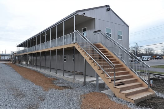 A building with stairs and a railing photo