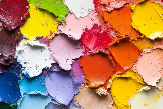 Colorful paint palette background stock photo