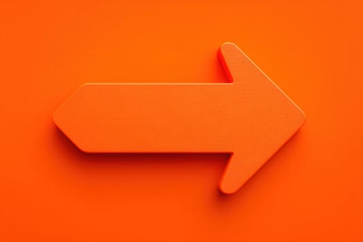 A bold orange arrow points right against a matching background. This striking design could symbolize direction or movement, attracting the viewers eye effectively. photo