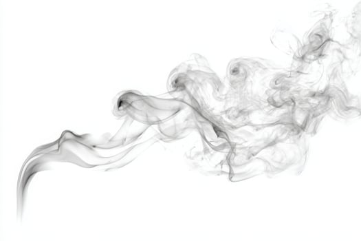 Soft tendrils of smoke dance gracefully in the air, creating fluid shapes. The monochromatic tones enhance the ethereal quality, showcasing the beauty of movement and form. photo