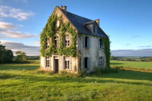 An old abandoned house in the countryside photo