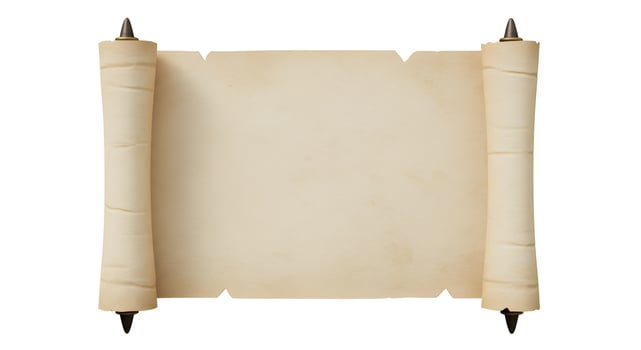 Antique Parchment Scroll with Decorative Finials for Historical Documents photo