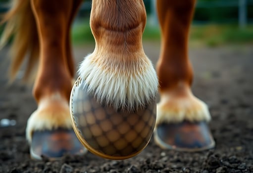 close up of a horse's legs and feet photo